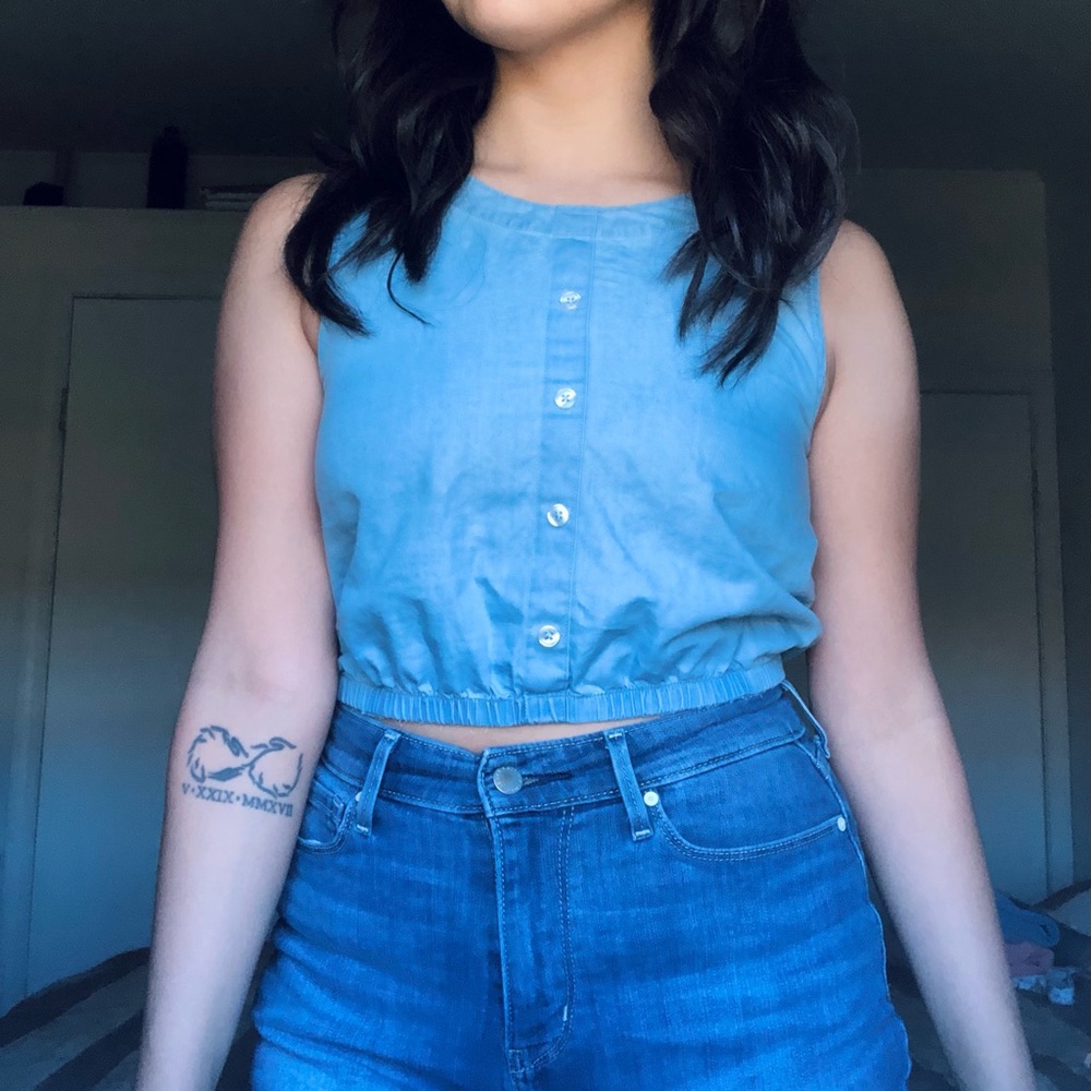 Denim cropped top